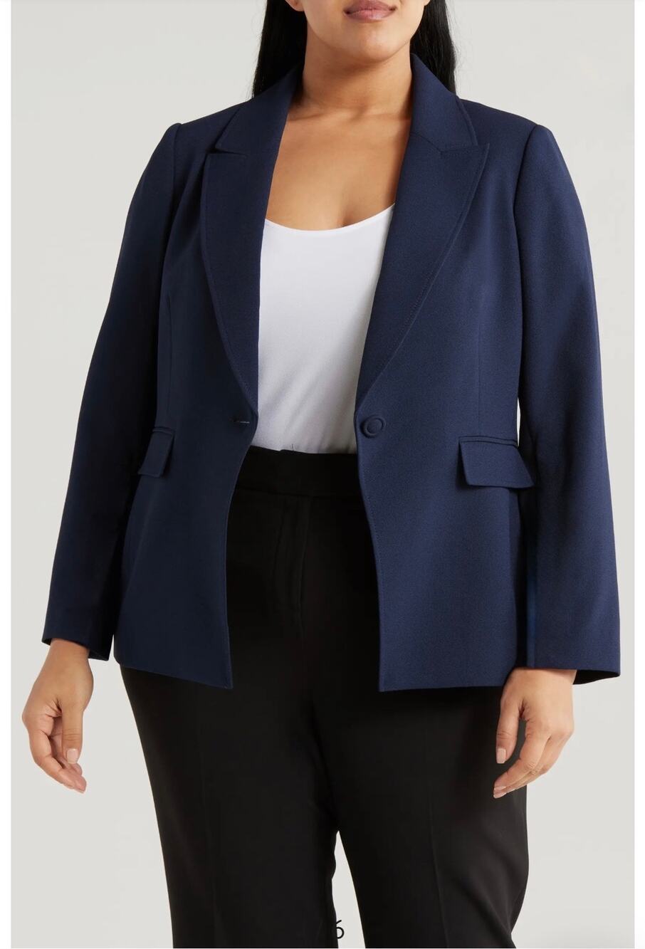 Tahari Arthur S. Levine Blazer Jacket Women's 16 Navy Blue MAM652 Professional